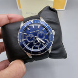 Michael Kors Cunningham Multifunction Blue Dial Black Rubber Strap Watch For Men - MK7160 Buy Now By Michael Kors