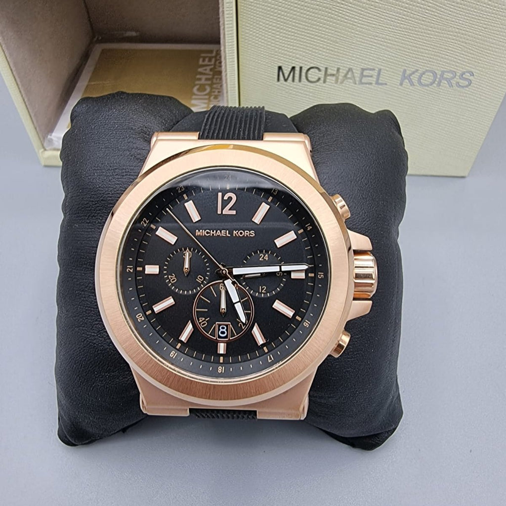 Michael Kors Dylan Black Dial Black Rubber Strap Watch for Men - MK8184 Buy Now By Michael Kors