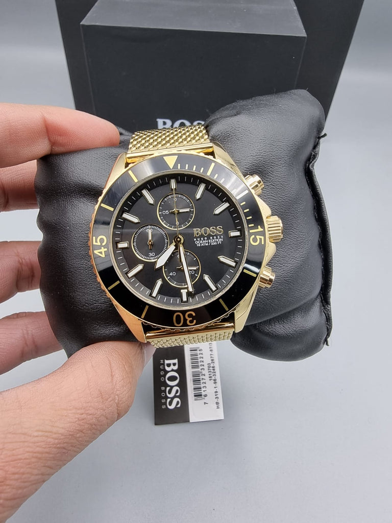 Hugo Boss Ocean Edition Black Dial Two Tone Steel Strap Watch for Men - 1513705 Buy Now By Hugo Boss