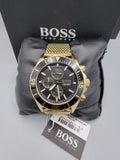 Hugo Boss Ocean Edition Black Dial Gold Mesh Bracelet Watch for Men - 1513703 Buy Now By Hugo Boss