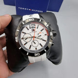 Tommy Hilfiger Nolan Multi Function White Dial White Rubber Strap Watch for Men - 1791146 Buy Now By Tommy Hilfiger