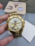 Fossil Garrett Chronograph Gold Dial Gold Steel Strap Watch for Men - FS5772 Buy Now By Fossil