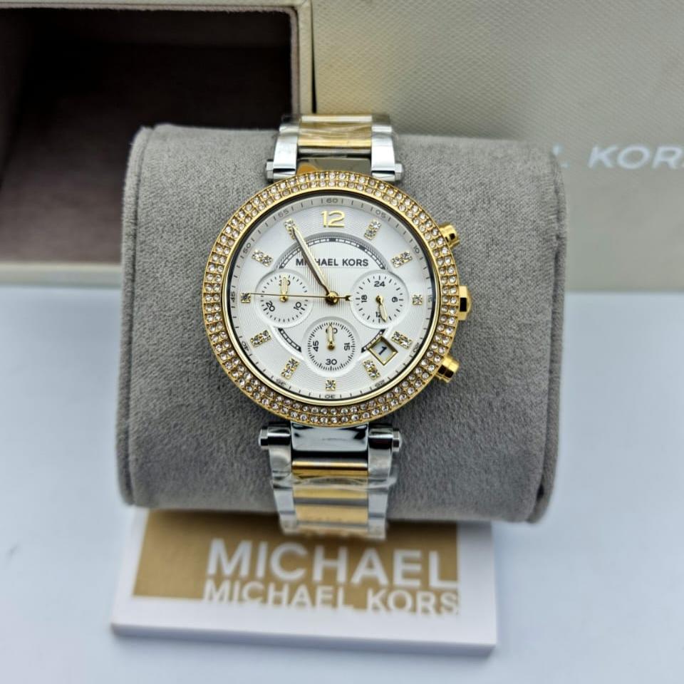 Michael Kors Parker White Dial Two Tone Steel Strap Watch for Women - MK5626 Buy Now By Michael Kors