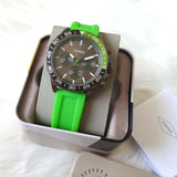 Fossil Bannon Chronograph Grey Dial Green Silicone Strap Watch for Men - BQ2501 Buy Now By Fossil