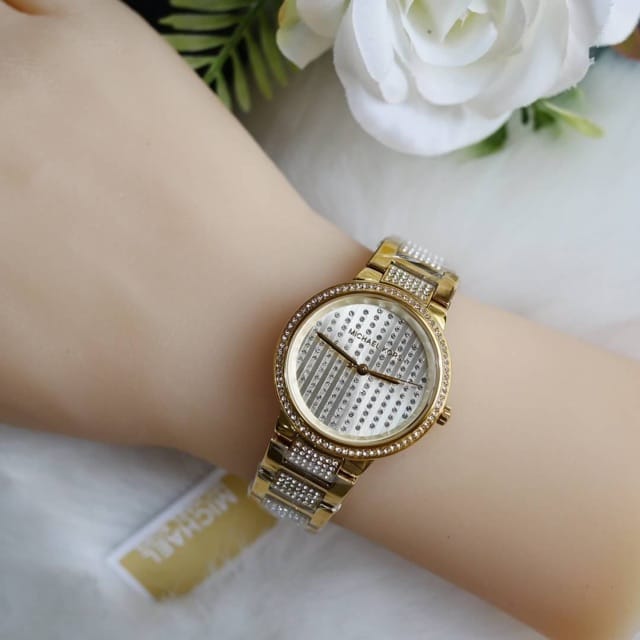 Michael Kors Gabbi Crystals Gold Dial Gold Steel Strap Watch For Women - MK3985 Buy Now By Michael Kors