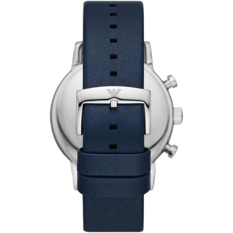 Emporio Armani Luigi Chronograph Blue Dial Blue Leather Strap Watch For Men - AR11451 Buy Now By Emporio Armani