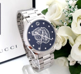 Gucci G Timeless Diamonds Black Dial Silver Steel Strap Watch For Women - YA1264125 Buy Now By Gucci