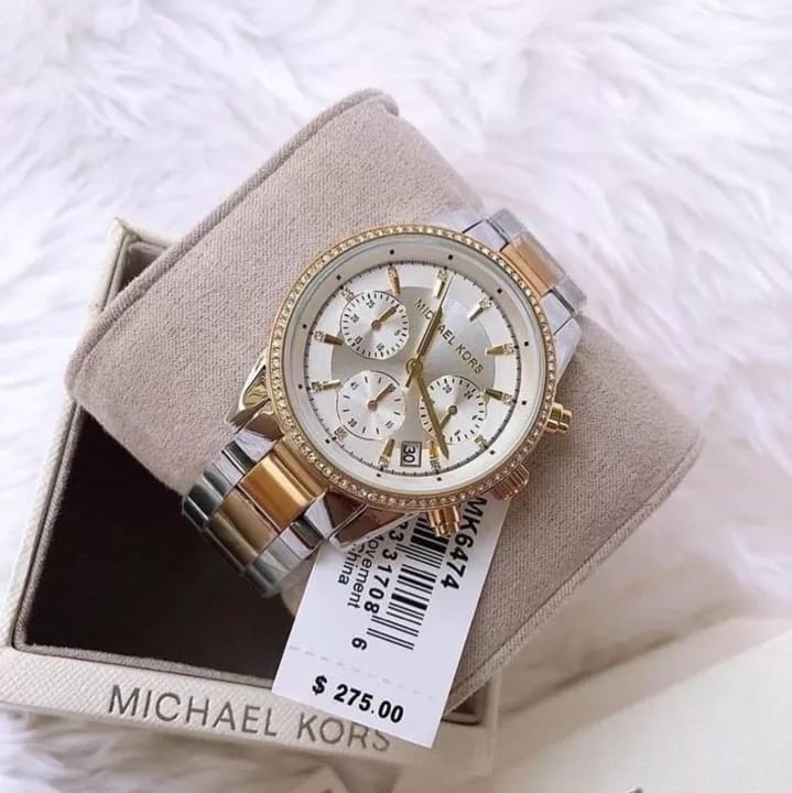 Michael Kors Ritz White Dial Two Tone Steel Strap Watch for Women - MK6474 Buy Now By Michael Kors