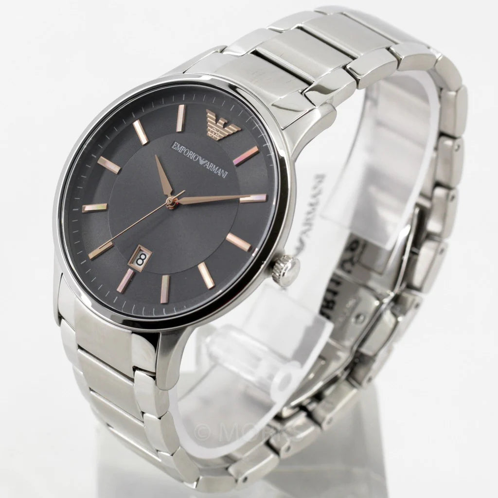 Emporio Armani Renato Quartz Black Dial Silver Steel Strap Watch For Men - AR11179 Buy Now By Emporio Armani