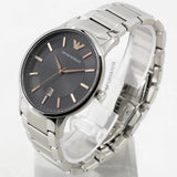 Emporio Armani Renato Quartz Black Dial Silver Steel Strap Watch For Men - AR11179 Buy Now By Emporio Armani