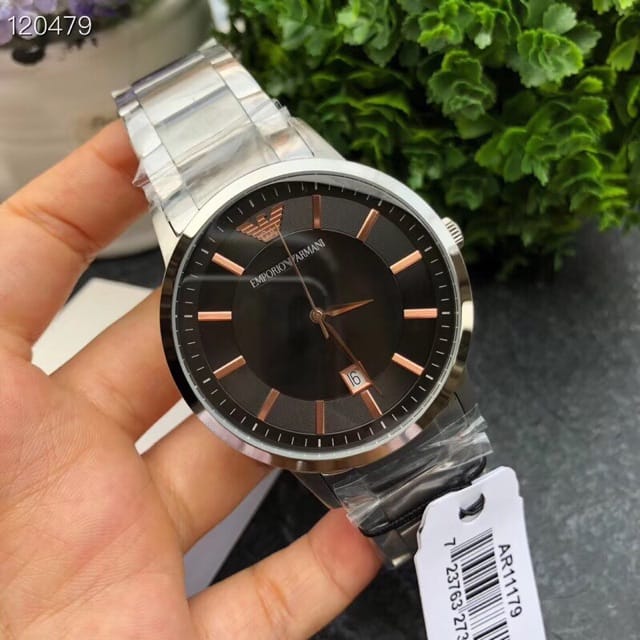 Emporio Armani Renato Quartz Black Dial Silver Steel Strap Watch For Men - AR11179 Buy Now By Emporio Armani