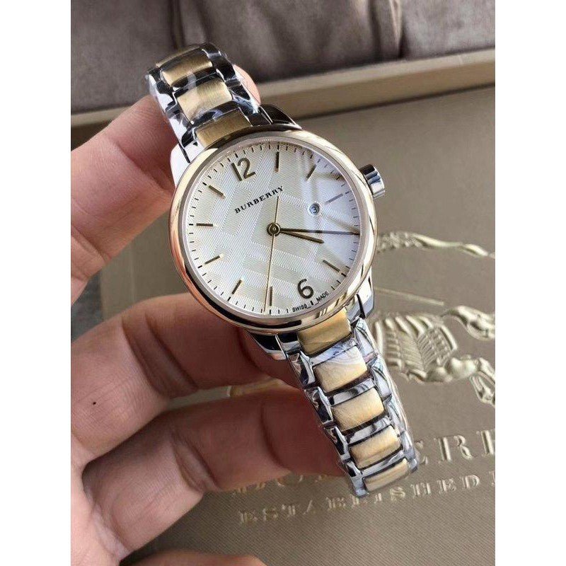 Burberry The Classic Champagne Gold Dial Two Tone Steel Strap Watch for Women - BU10118 Buy Now By Burberry