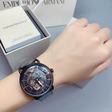 Emporio Armani Automatic Multifunction Black Dial Black Mesh Bracelet Watch For Men - AR60025 Buy Now By Emporio Armani