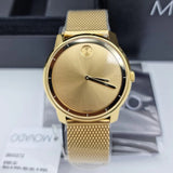Movado Bold Gold Dial Gold Mesh Bracelet Watch For Men - 3600373 Buy Now By Movado