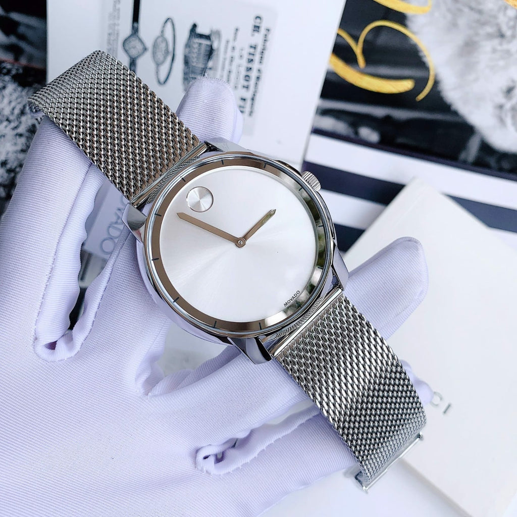 Movado Bold Silver Dial Silver Mesh Bracelet Watch For Men - 3600260 Buy Now By Movado