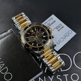 Movado Series 800 Chronograph Black Dial Two Tone Steel Strap Watch For Men - 2600146
