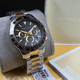 Michael Kors Layton Chronograph Black Dial Two Tone Steel Strap Watch For Men - MK8784 Buy Now By Michael Kors