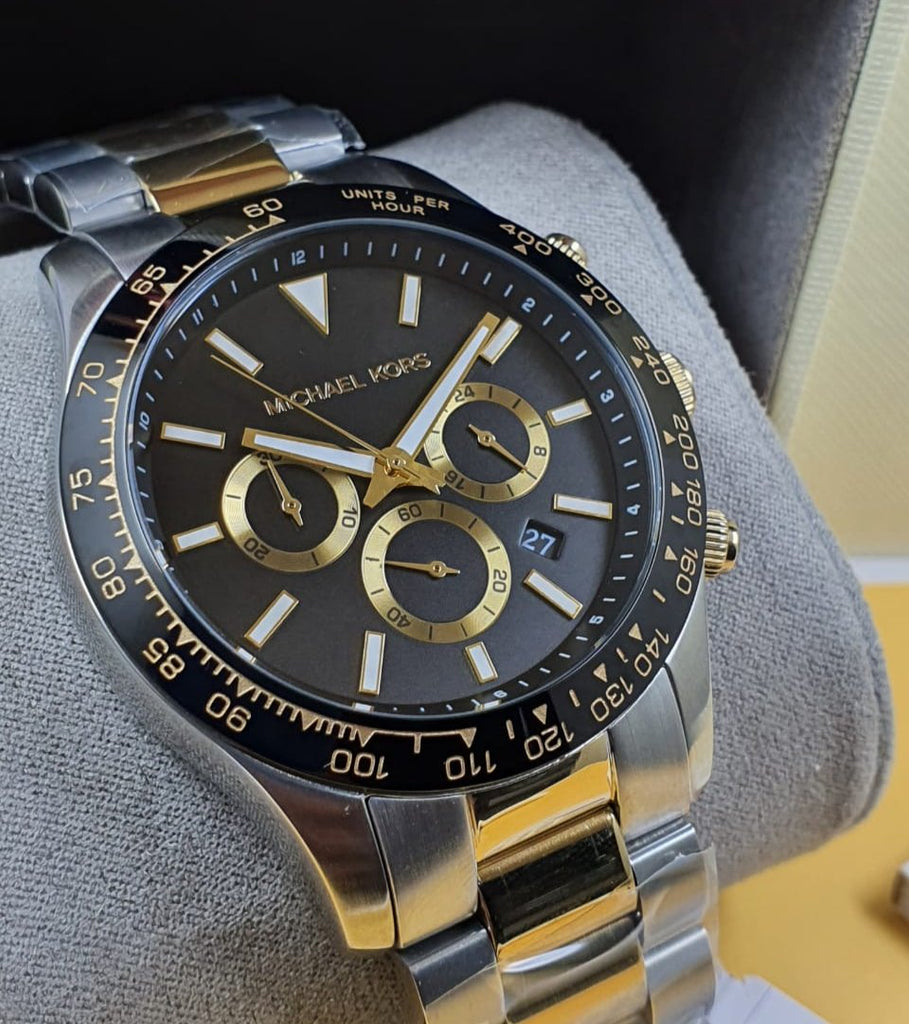 Michael Kors Layton Chronograph Black Dial Two Tone Steel Strap Watch For Men - MK8784 Buy Now By Michael Kors