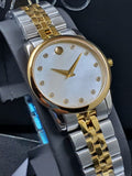 Movado Museum Classic Diamonds Mother of Pearl Dial Two Tone Steel Strap Watch For Women - 0606613 Buy Now By Movado
