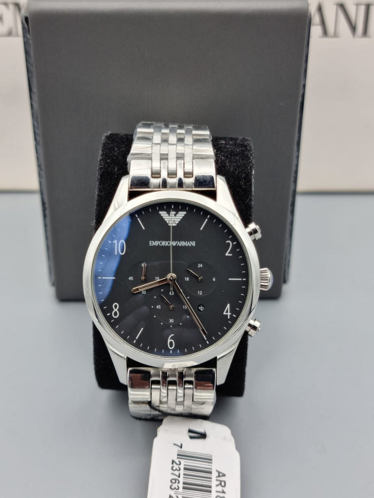 Emporio Armani Beta Chronograph Black Dial Steel Strap Watch For Men - AR1863 Buy Now By Emporio Armani