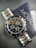 Movado Series 800 Chronograph Black Dial Silver Steel Strap Watch For Men - 2600142 Buy Now By Movado