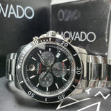 Movado Series 800 Chronograph Black Dial Silver Steel Strap Watch For Men - 2600142 Buy Now By Movado