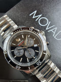 Movado Series 800 Chronograph Black Dial Silver Steel Strap Watch For Men - 2600142 Buy Now By Movado