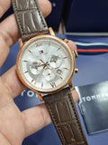 Tommy Hilfiger Evan White Dial Brown Leather Strap Watch for Men - 1710394 Buy Now By Tommy Hilfiger