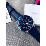 Fossil Grant Chronograph Blue Dial Blue Leather Strap Watch for Men - FS5373 Buy Now By Fossil