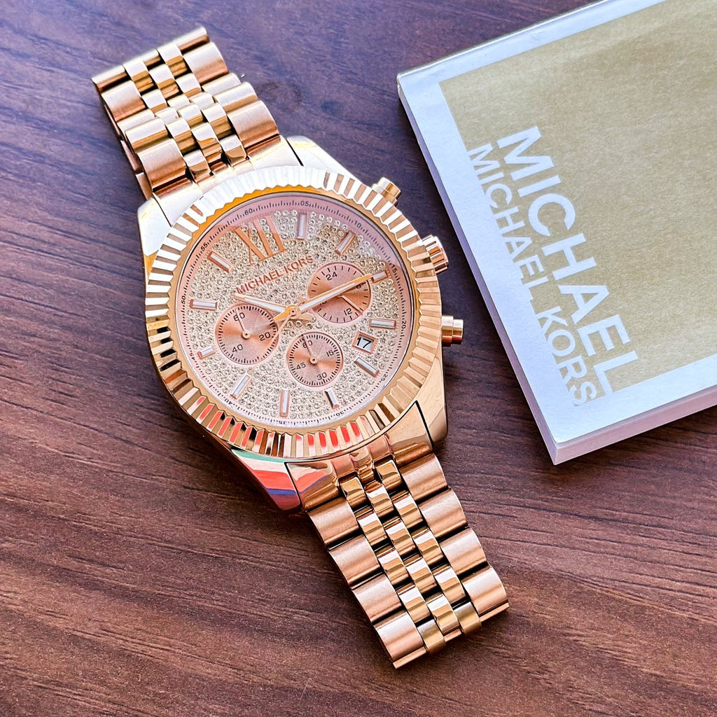 Michael Kors Lexington Rose Gold Dial Rose Gold Stainless Steel Strap Watch for Men - MK8580 Buy Now By Michael Kors