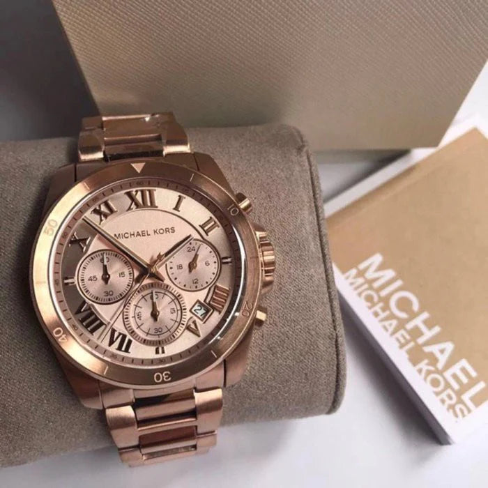Michael Kors Brecken Chronograph Quartz Rose Gold Dial Rose Gold Steel Strap Watch For Women - MK6367 Buy Now By Michael Kors