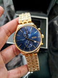 Hugo Boss Associate Blue Dial Gold Steel Strap Watch for Men - 1513841 Buy Now By Hugo Boss