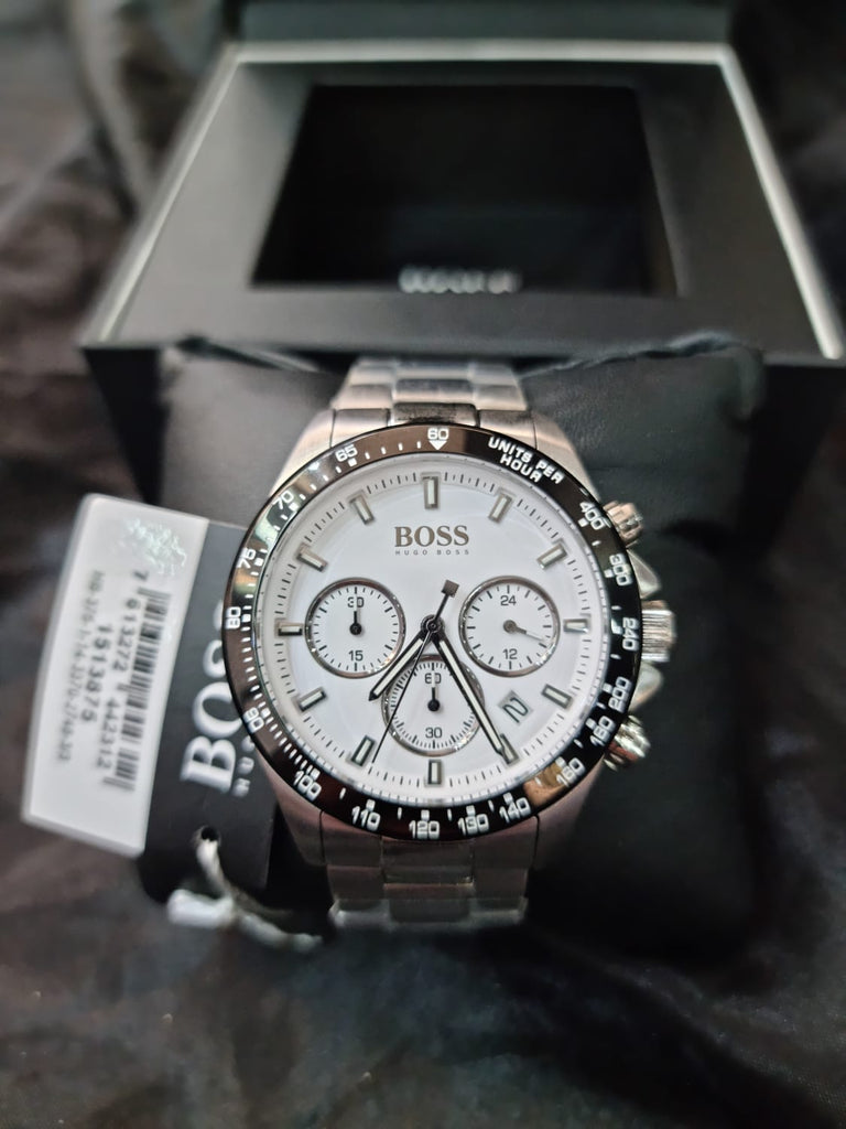 Hugo Boss Hero Chronograph White Dial Silver Steel Strap Watch for Men - 1513875 Buy Now By Hugo Boss