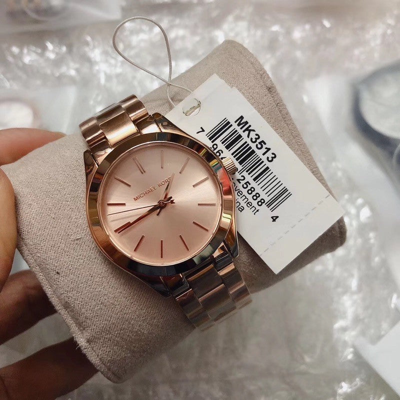 Michael Kors Slim Runway Rose Gold Dial Rose Gold Steel Strap Watch for Women - MK3513 Buy Now By Michael Kors