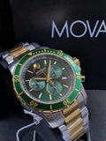 Movado Series 800 Chronograph Green Dial Two Tone Steel Strap Watch For Men - 2600148 Buy Now By Movado
