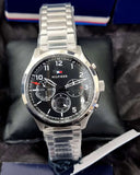 Tommy Hilfiger Asher Chronograph Black Dial Silver Steel Strap Watch For Men - 1791852 Buy Now By Tommy Hilfiger