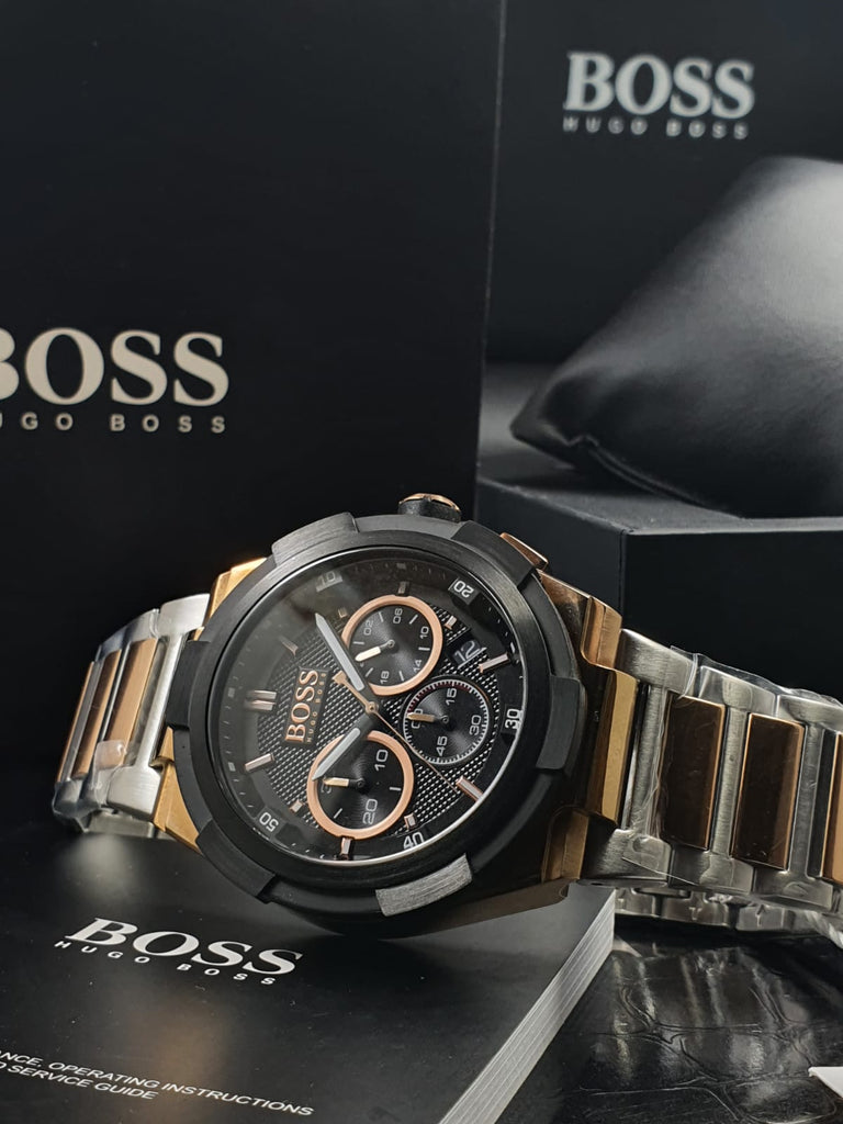 Hugo Boss Supernova Black Dial Two Tone Steel Strap Watch for Men - 1513358 Buy Now By Hugo Boss