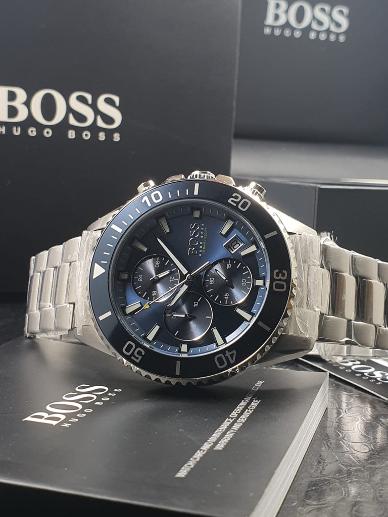 Hugo Boss Admiral Blue Dial Silver Steel Strap Watch for Men - 1513907 Buy Now By Hugo Boss