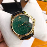 Gucci Le Marche Des Merveilles Quartz Green Dial Black Leather Strap Watch For Women - YA126463 Buy Now By Gucci