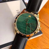 Gucci Le Marche Des Merveilles Quartz Green Dial Black Leather Strap Watch For Women - YA126463 Buy Now By Gucci