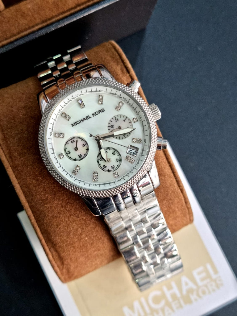 Michael Kors Ritz White Dial Silver Stainless Steel Strap Watch for Women - MK5020 Buy Now By Michael Kors