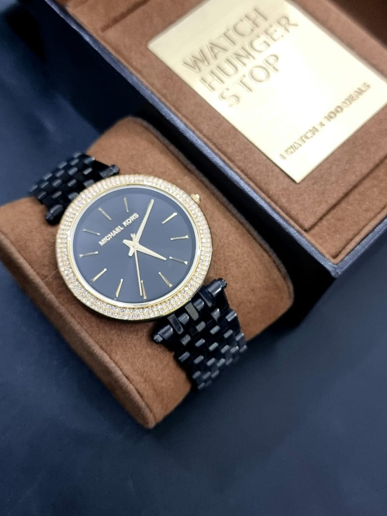 Michael Kors Darci Black Dial Black Steel Strap Watch for Women - MK3322 Buy Now By Michael Kors