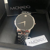 Movado Museum Classic Black Dial Silver Steel Strap Watch For Men - 606504 Buy Now By Movado