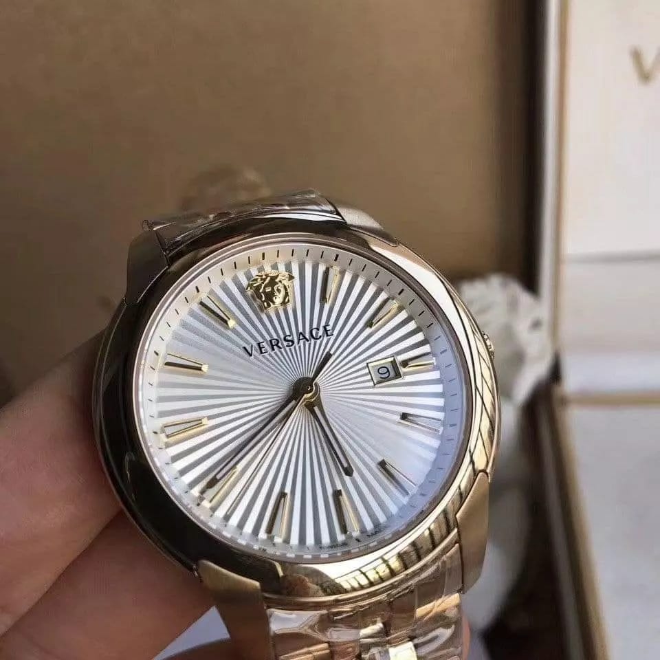 Versace V-Urban Quartz Silver Dial Two Tone Steel Strap Watch for Men - VELQ00519 Buy Now By Versace