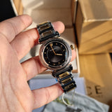 Versace V-Motif Black Dial Two Tone Steel Strap Watch for Women - VERE00518 Buy Now By Versace