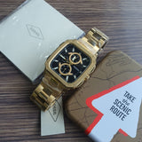 Fossil Inscription Multifunction Black Dial Gold Steel Strap Watch for Men - BQ2656 Buy Now By Fossil
