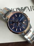 Emporio Armani Renato Chronograph Blue Dial Two Tone Steel Strap Watch For Men - AR80025 Buy Now By Emporio Armani