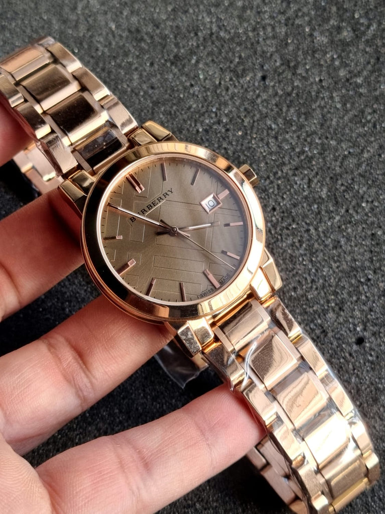 Burberry The City Nude Dial Rose Gold Steel Strap Watch for Women - BU9228 Buy Now By Burberry