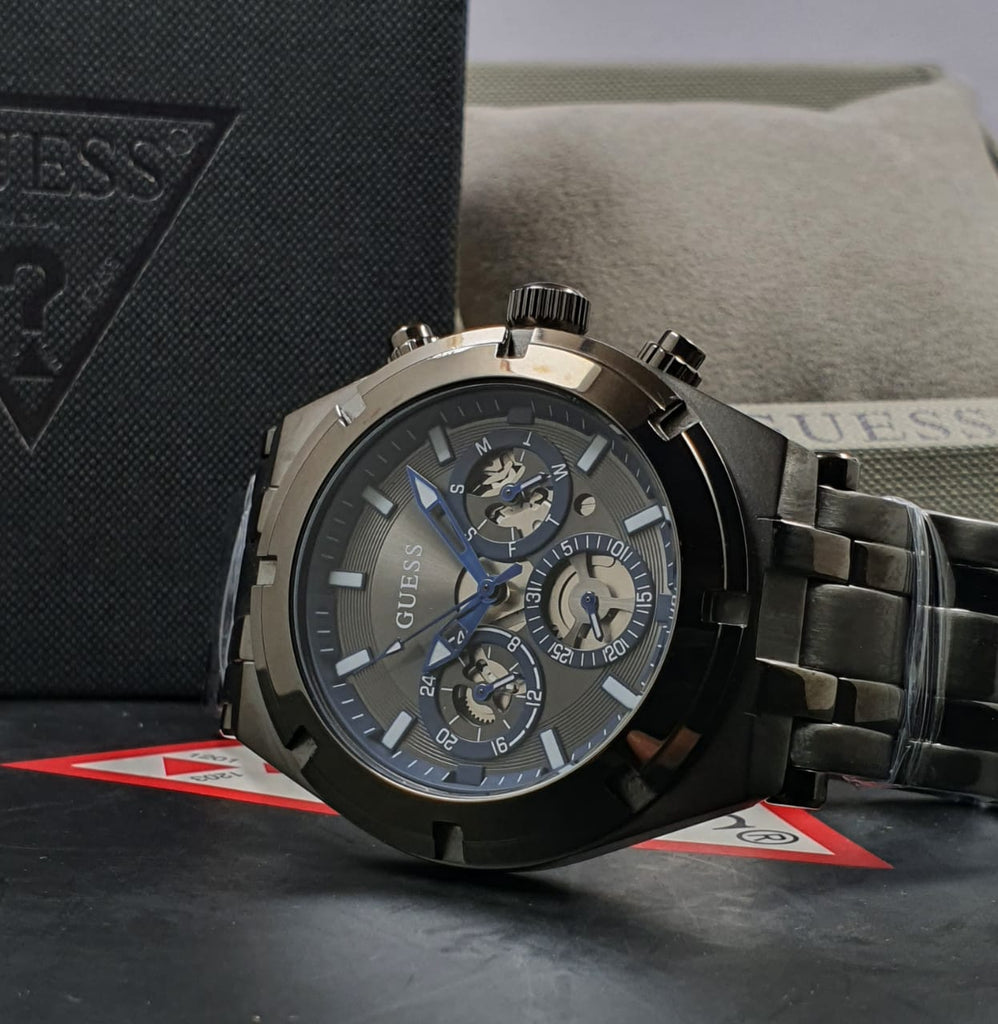 Guess Continental Grey Dial Grey Steel Strap Watch for Men - GW0260G3 Buy Now By Guess