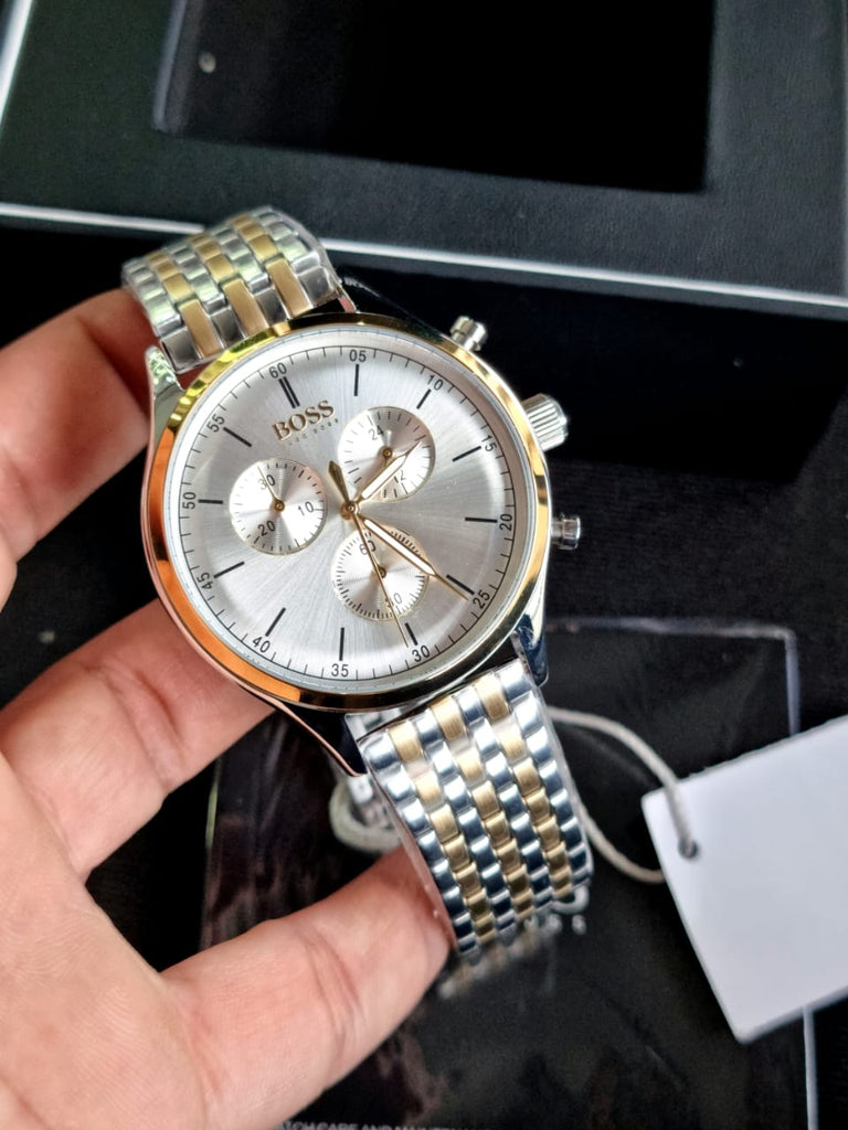 Hugo Boss Companion Silver Dial Two Tone Mesh Bracelet Watch for Men - 1513654 Buy Now By Hugo Boss